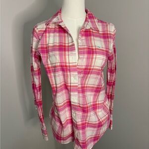 Vineyard Vines Women's Pink Plaid Button-Up Shirt